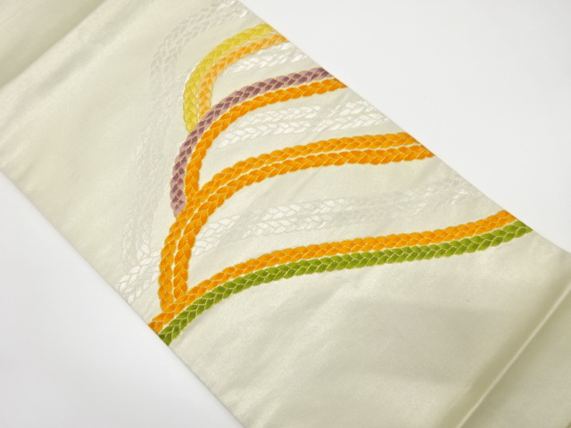 組紐模様織り出し　袋帯